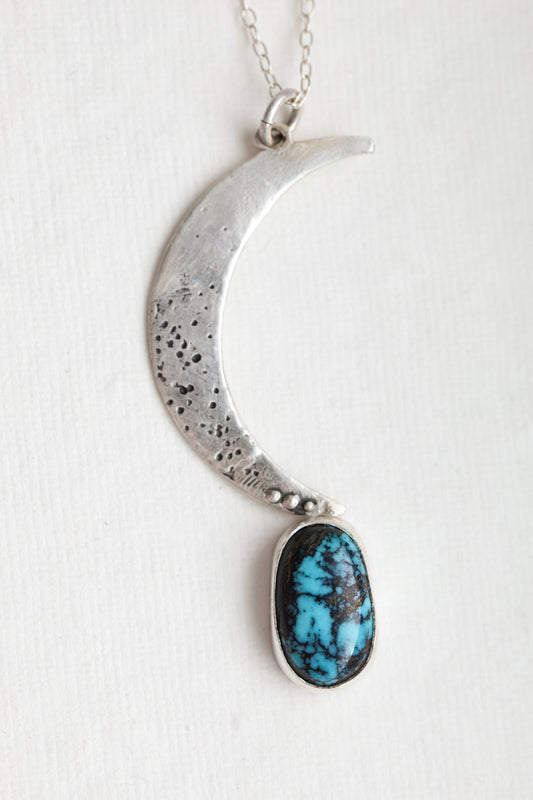 Textured Moon One of a kind with Turquoise