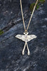 Silver or Brass Luna Moth Pendant with Adjustable Chain