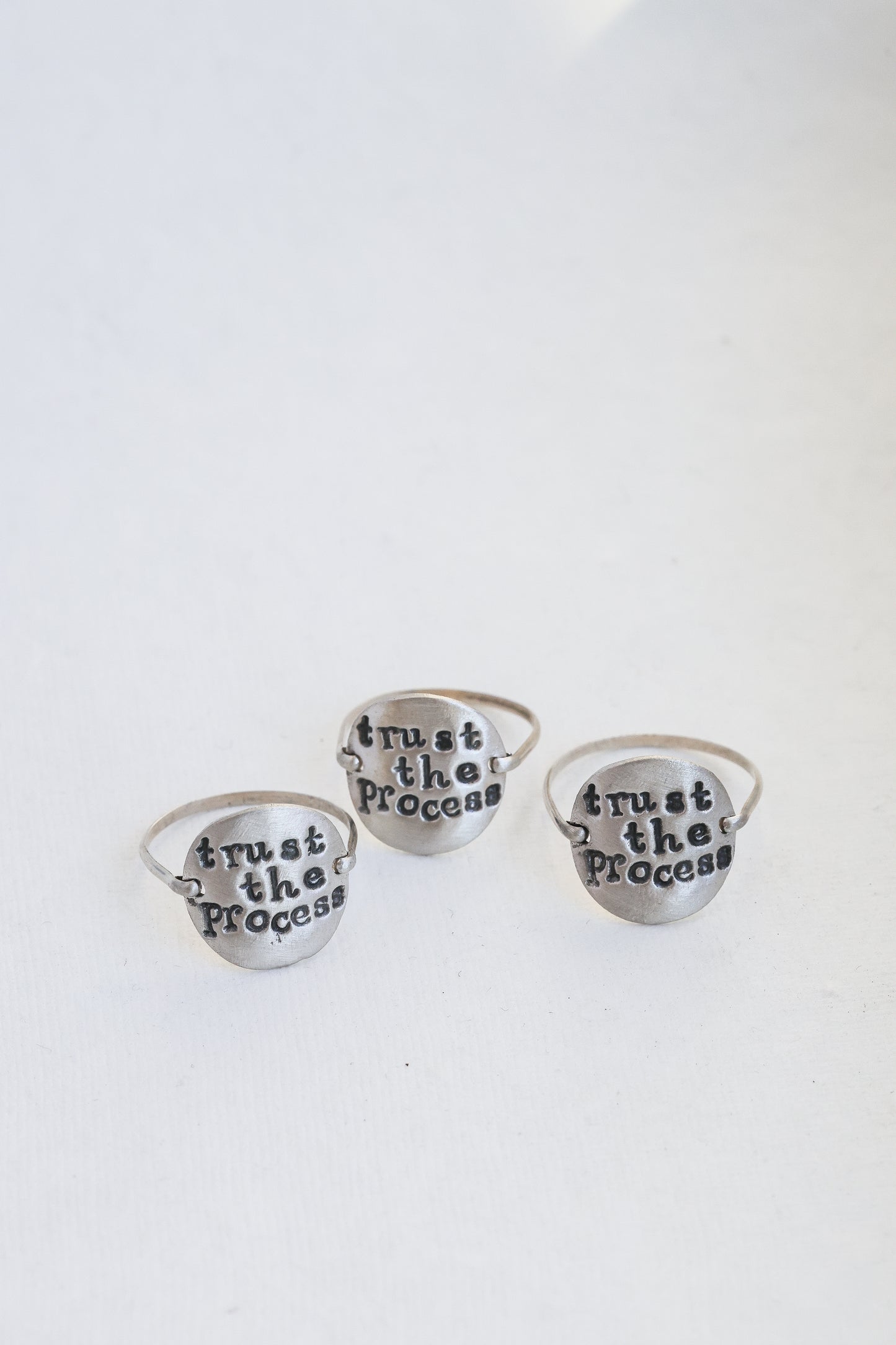 TRUST THE PROCESS | affirmation touchstone ring, recycled sterling silver,