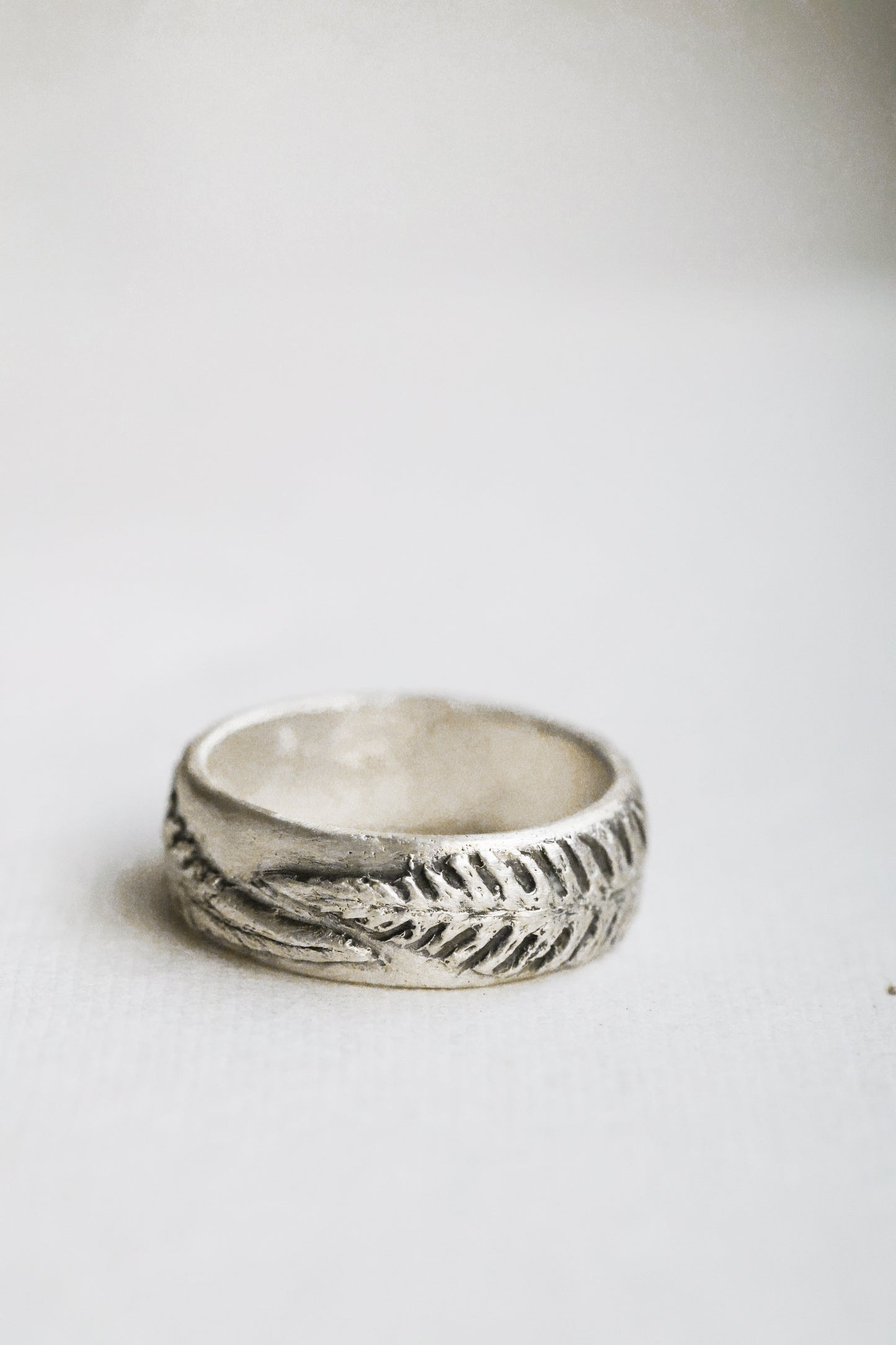 Fern ring band with two graceful ferns, perfect wedding band Handmade in Sterling Silver