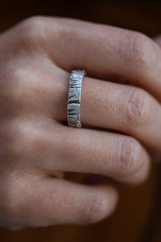 Pre-Order only | Bark Textured Chunky Silver Ring