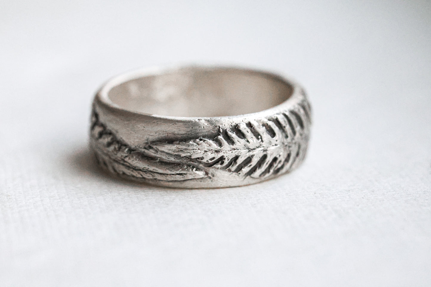 Fern ring band with two graceful ferns, perfect wedding band Handmade in Sterling Silver