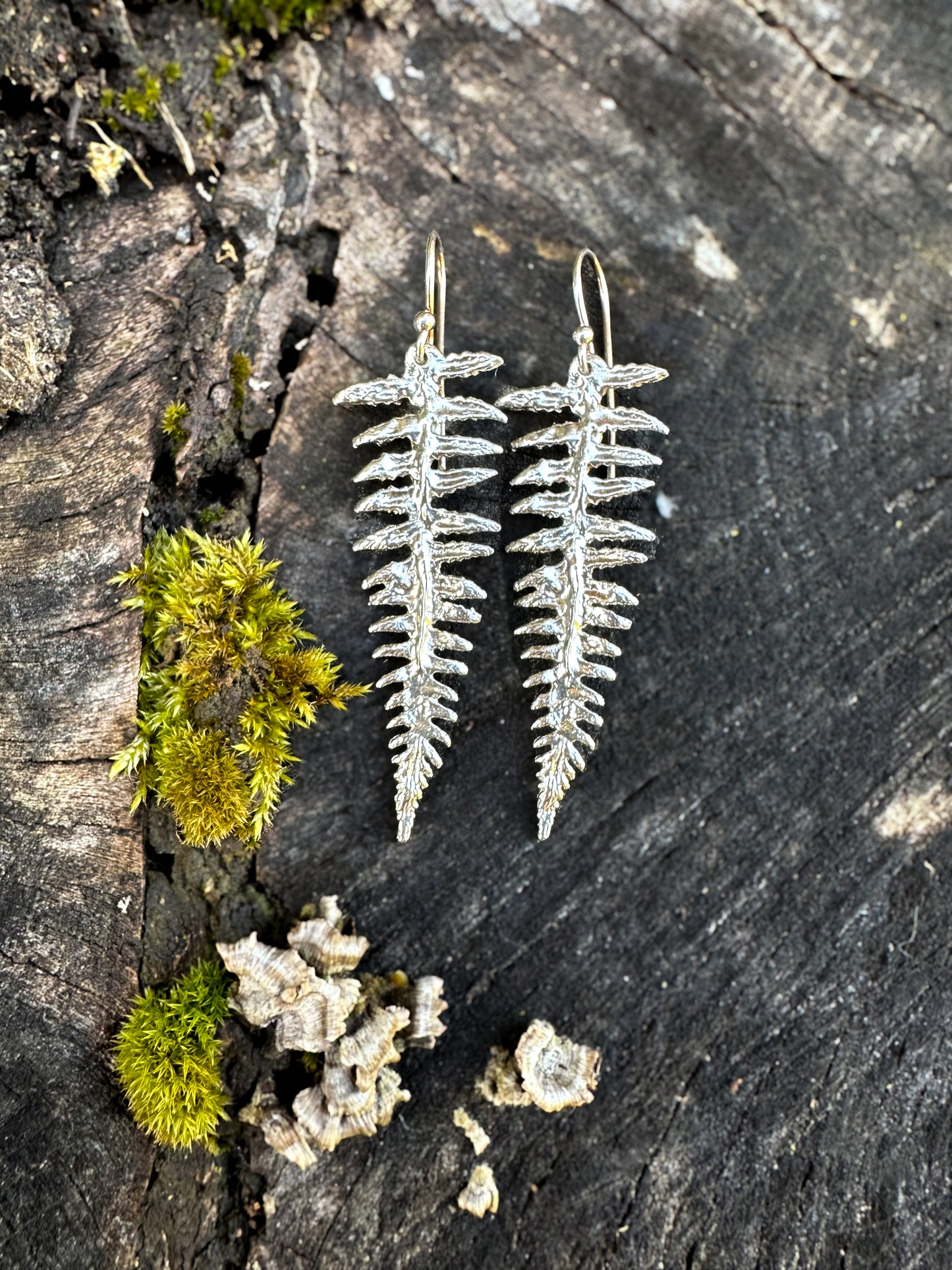 Handcrafted Fern Earrings | Recycled Sterling Silver | Made in Maine | Free Shipping