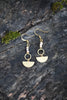 Fresh Water Pearl triplet earrings with brass hoop and half circle