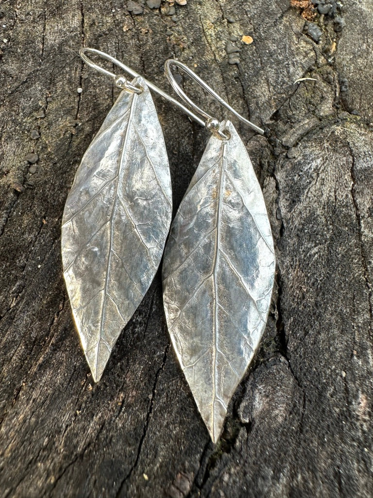 Fine Silver Leaf fashion Earrings