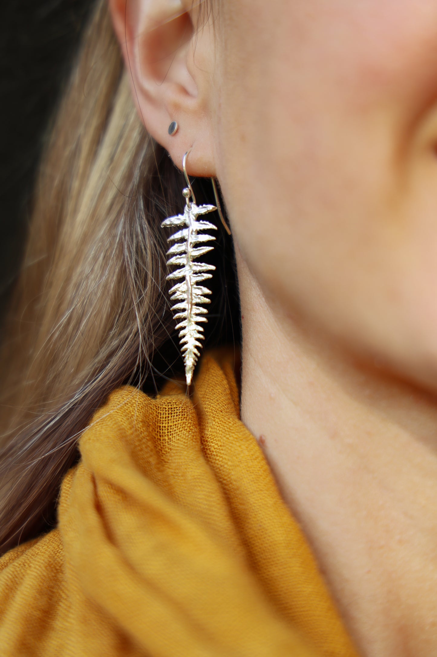 Handcrafted Fern Earrings | Recycled Sterling Silver | Made in Maine | Free Shipping