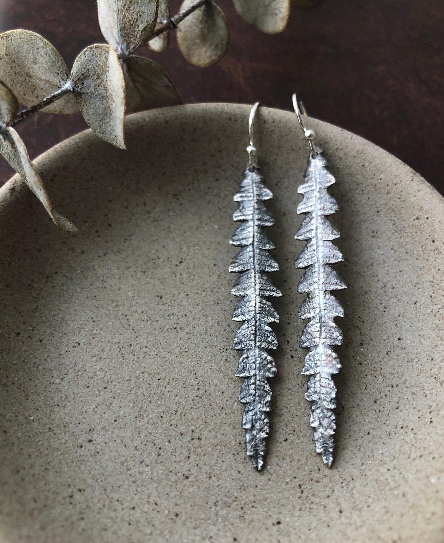 Sweet fern Earrings Handcrafted Sterling Silver Jewelry Inspired by Maine Nature