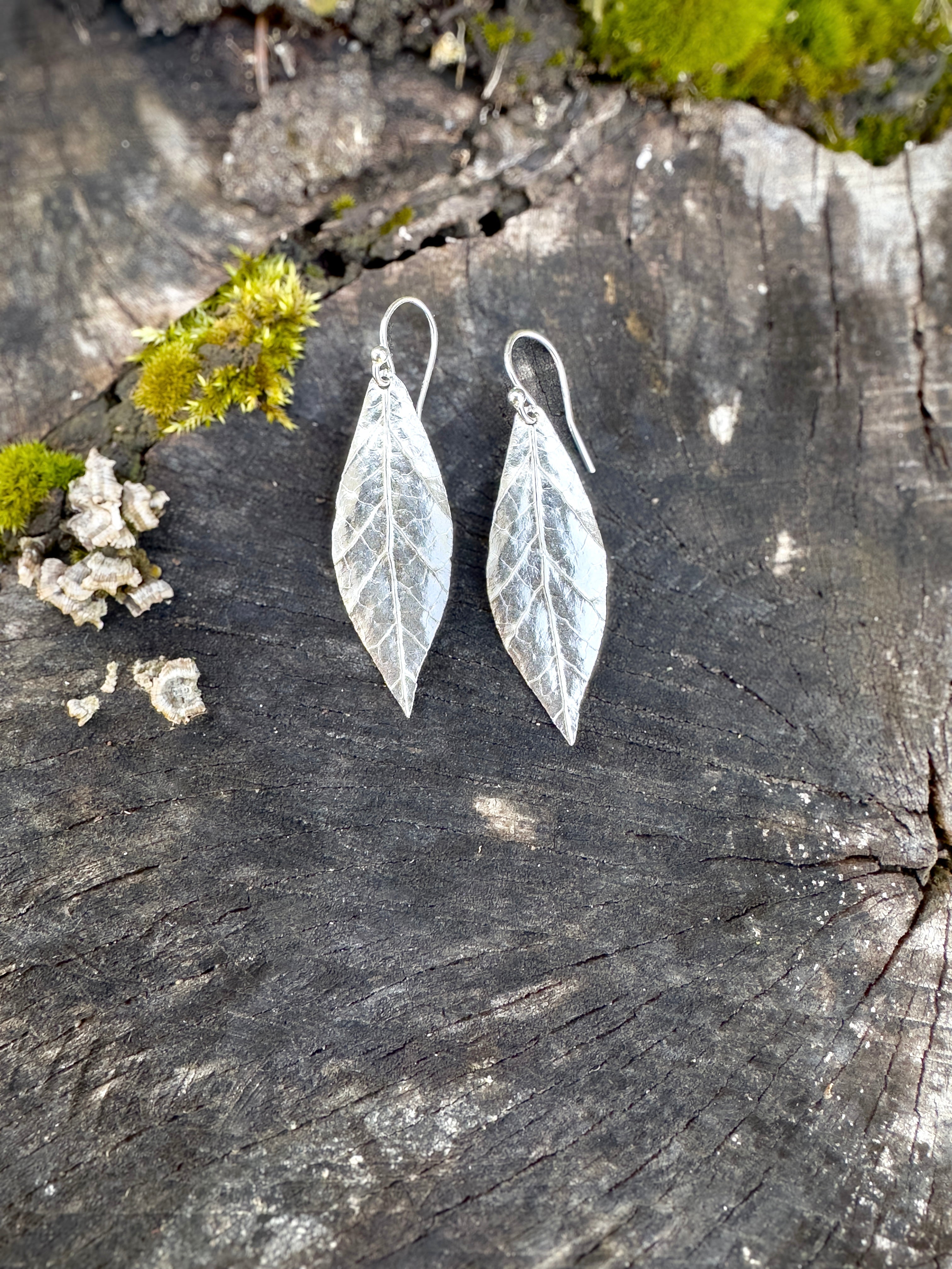 Fine Silver Leaf fashion Earrings