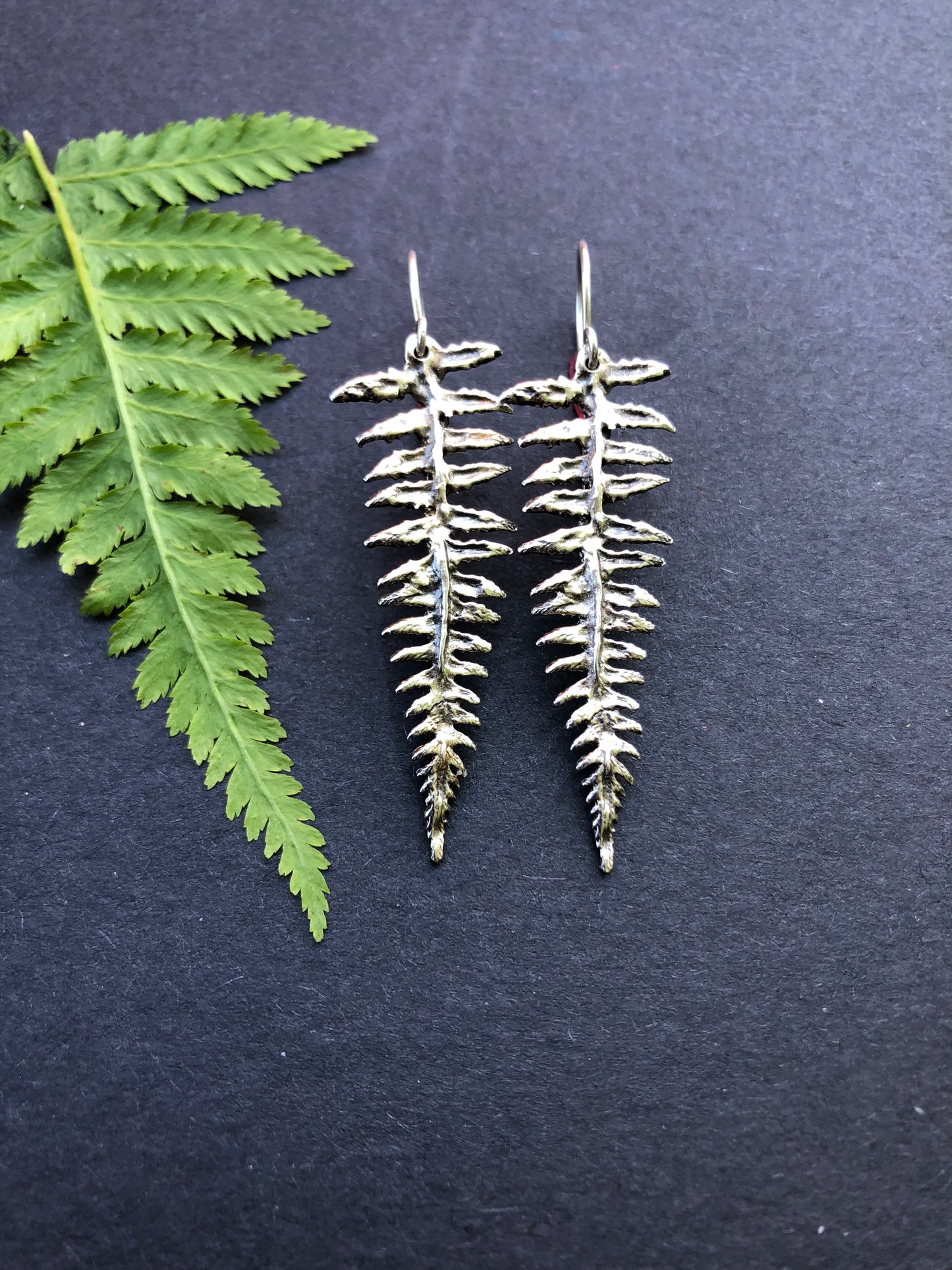 Handcrafted Fern Earrings | Recycled Sterling Silver | Made in Maine | Free Shipping