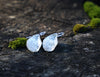 Hand-carved textured oyster shell earrings in recycled sterling silver Maine original design, Fresh water pearl earrings