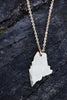 Hand carved Maine state necklace with adjustable chain