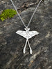 Silver or Brass Luna Moth Pendant with Adjustable Chain