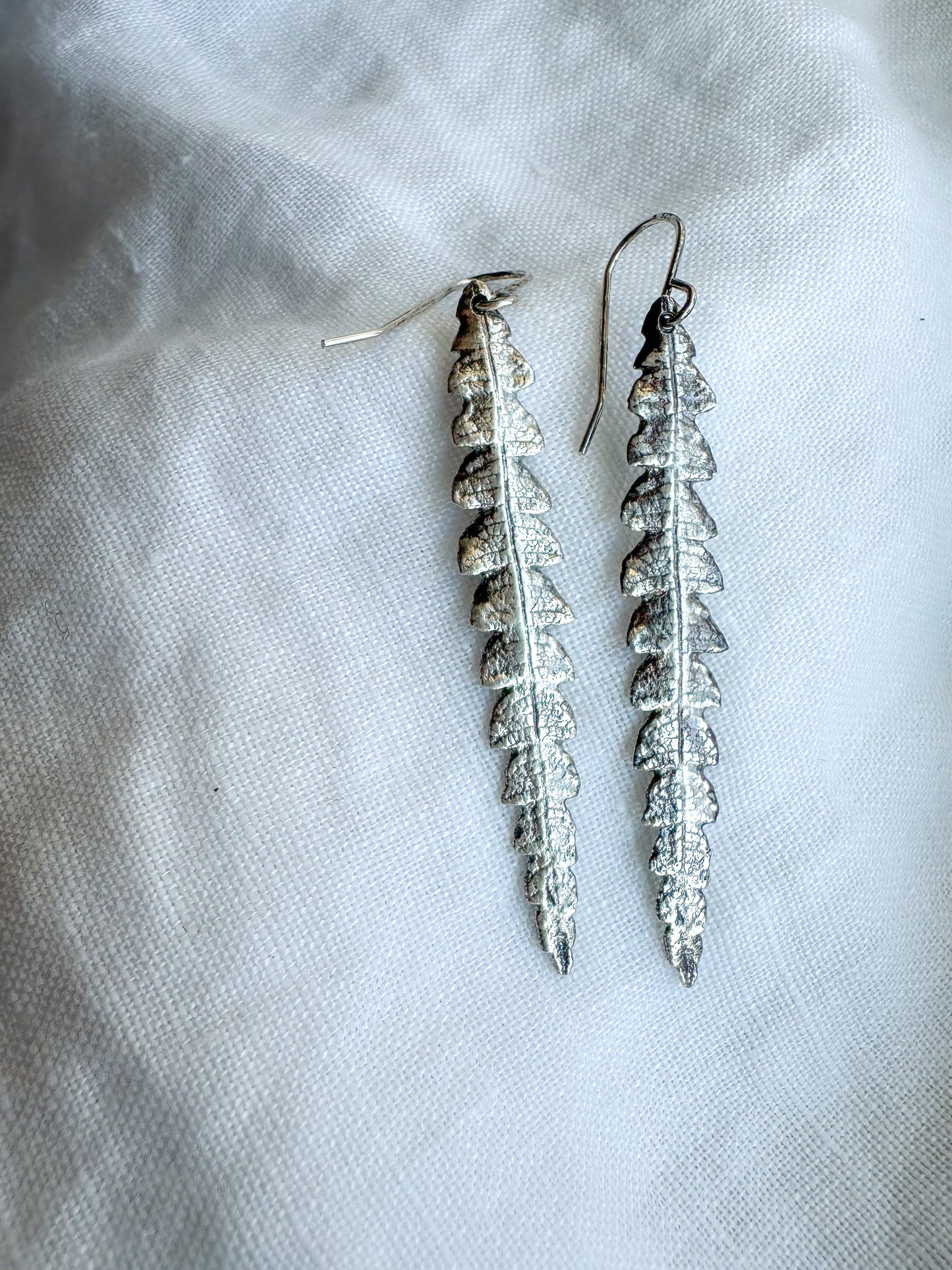 Sweet fern Earrings Handcrafted Sterling Silver Jewelry Inspired by Maine Nature