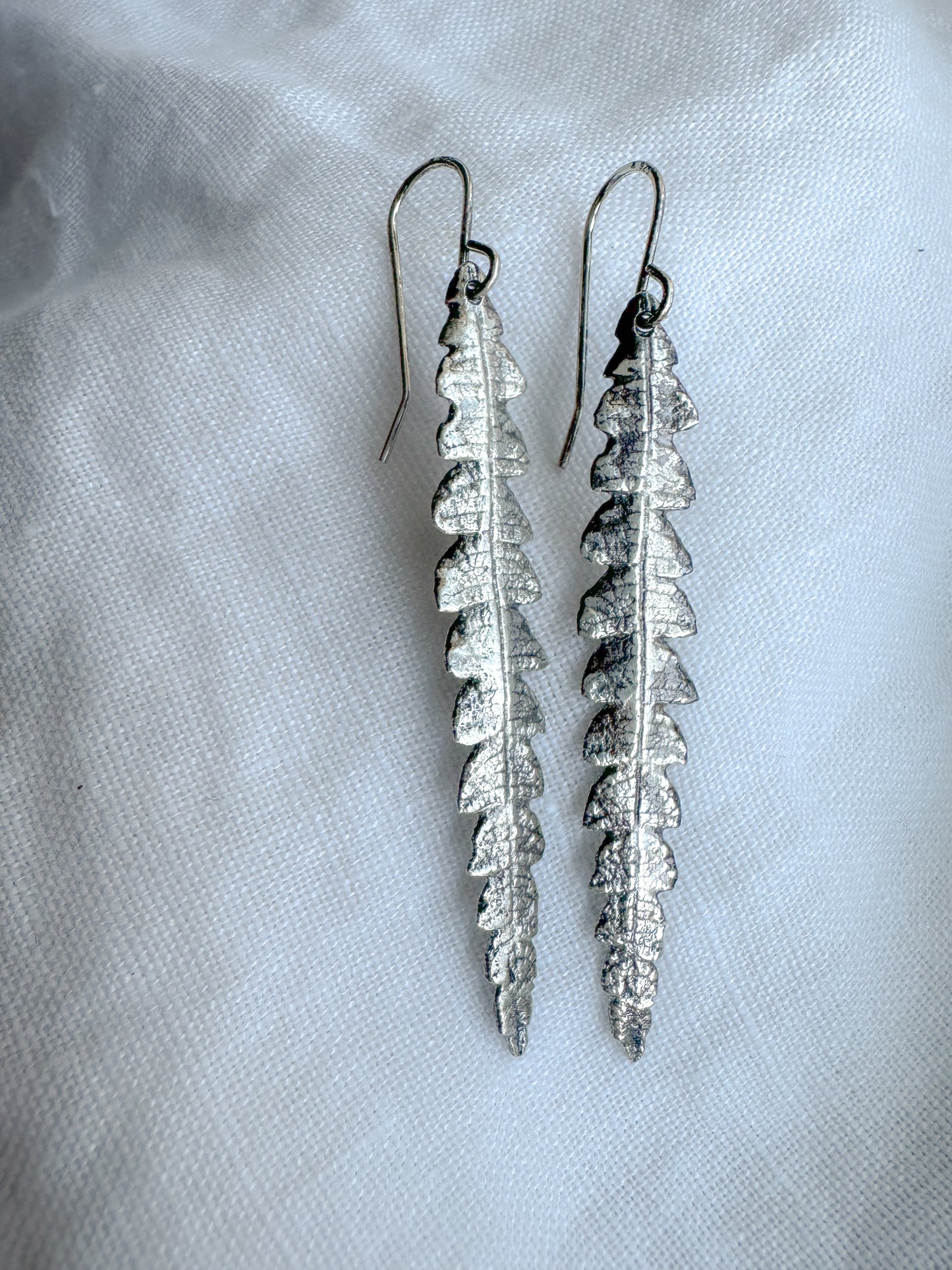 Sweet fern Earrings Handcrafted Sterling Silver Jewelry Inspired by Maine Nature