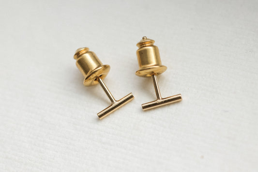 Gold Filled Bar stud minimalist earrings (small)