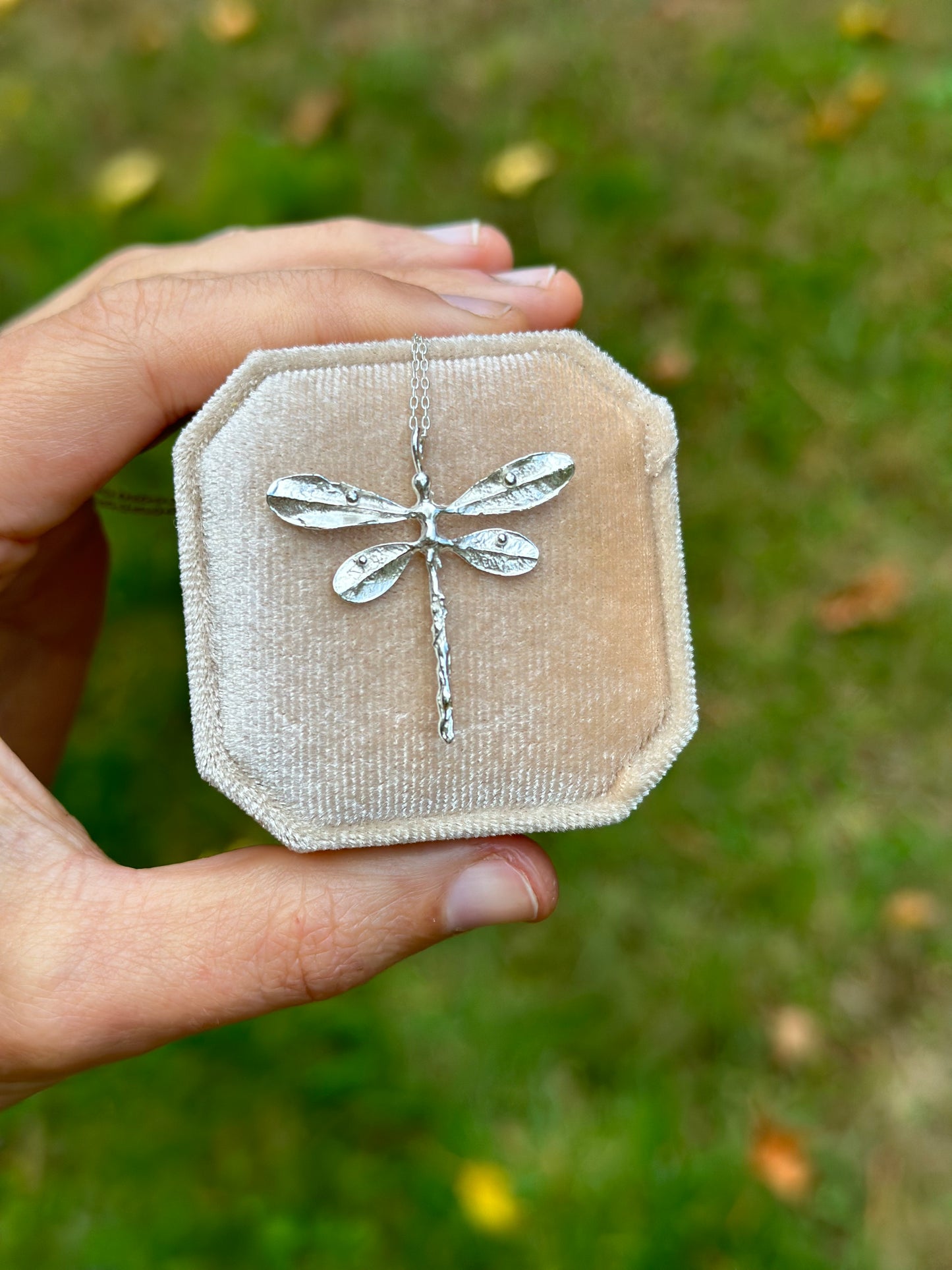 Dragonfly Adjustable necklace to 16", 18", or 20" recycled sterling silver