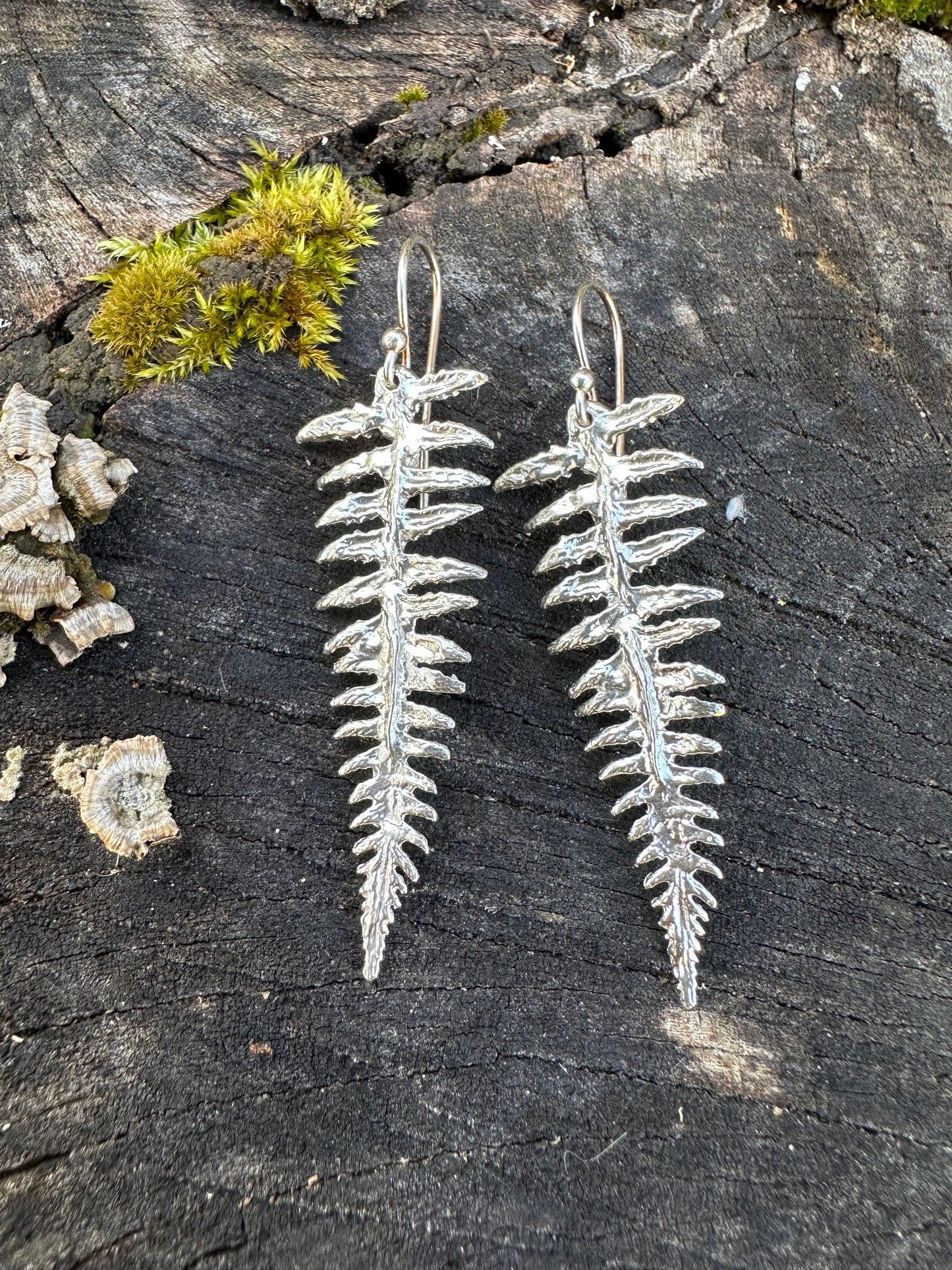 Handcrafted Fern Earrings | Recycled Sterling Silver | Made in Maine | Free Shipping