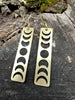 Large Moon Phase Timeless Solid Brass Geometric Earrings: Celestial dangles